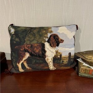 English Springer Spaniel Needlepoint Pillow
